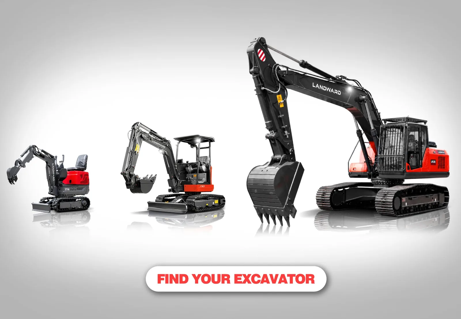 LANDWARD mini medium and heavy excavators