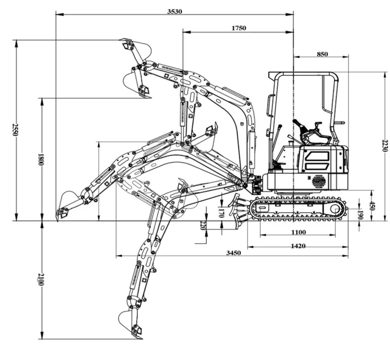 LANDWARD XT20 mini excavator digging beside a residential garden