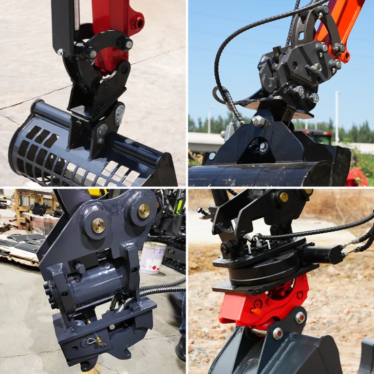 Four excavator quick coupler types for different attachment tasks