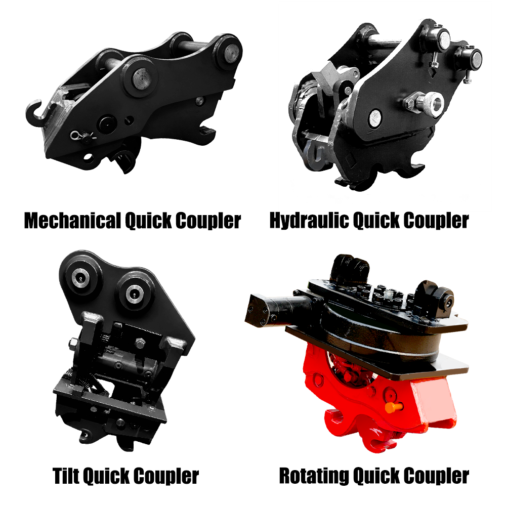 Excavator quick coupler locking points and attachment pins